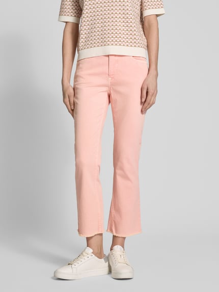 Raffaello Rossi Slim Fit Jeans mit Fransen Rosa 4
