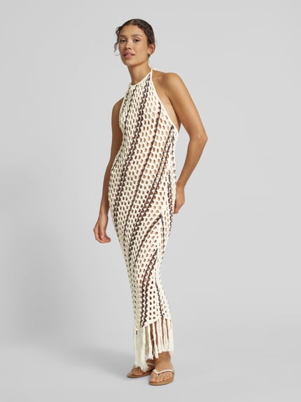 LeGer Strickkleid mit Lochmuster Offwhite 1