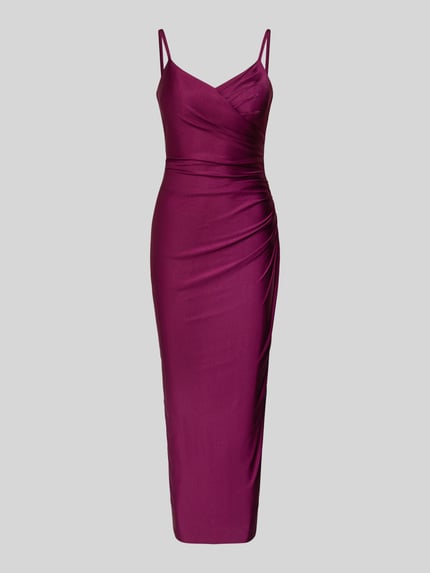 Cocktailkleid mit Spaghettiträgern und V-Ausschnitt Shop The Look MANNEQUINE