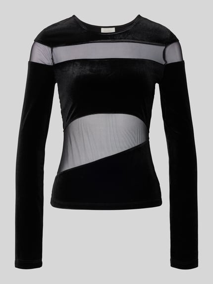 LeGer Semitransparentes Longsleeve Modell 'Fray' Black 2
