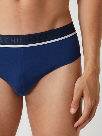 SCHIESSER Slip mit Label-Details Modell 'Rio' im 3er-Pack Blau 2