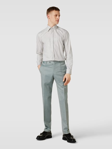 Eton Slim Fit Smokinghemd aus hochwertiger Baumwolle Modell 'FLORAL JACQUARD' Hellgrau 1