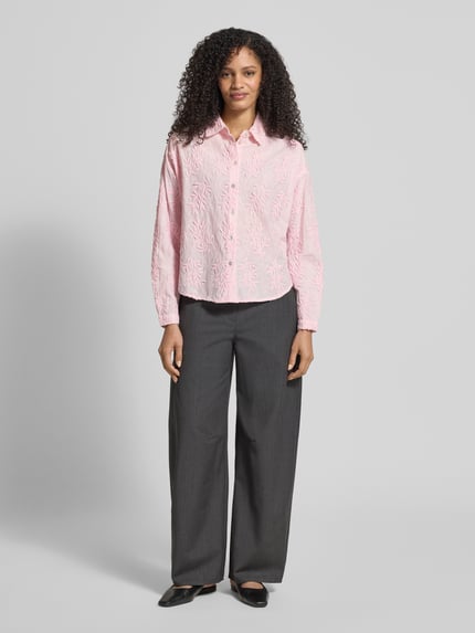 Christian Berg Woman Katoenen blouse met Bloemen 3D-applicatie Lichtroze - 1