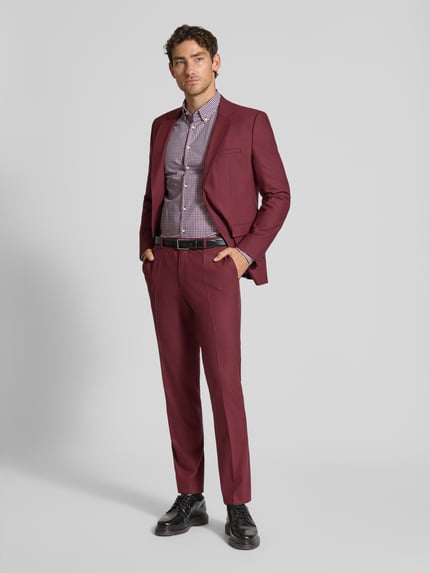 Jake*s Slim Fit Freizeithemd mit Button-Down-Kragen Rot 1