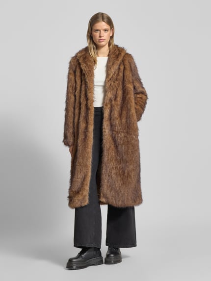 ONLY Regular fit lange jas van imitatiebont, model 'DAWN' Lichtbruin - 1