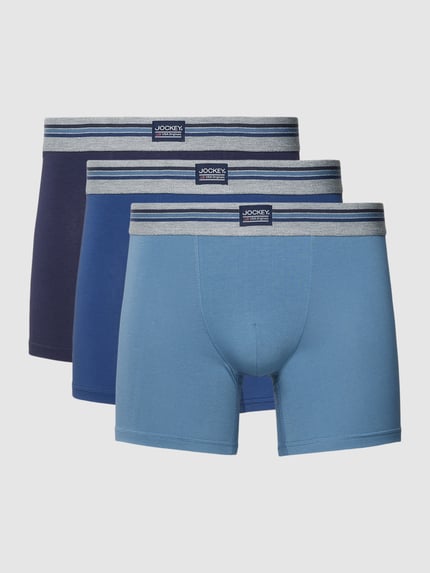 Jockey Trunks mit Label-Patch im 3er-Pack Blau 1
