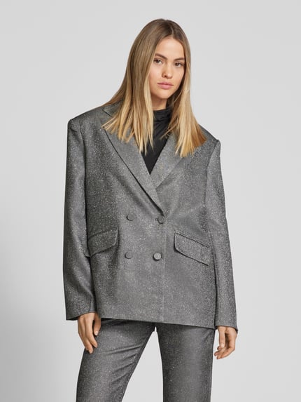 Amy Lynn Blazer mit Knopfverschluss Silber 4