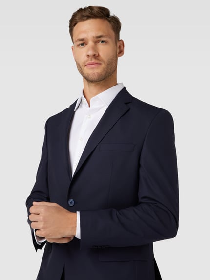 HECHTER PARIS Regular Fit 2-Knopf-Sakko Mit Woll-Anteil Modell 'Modern' Marine 3