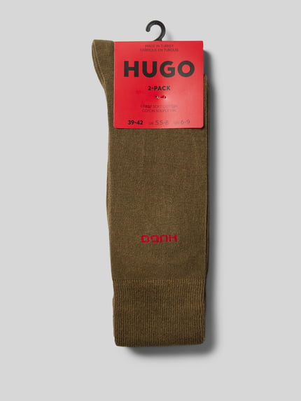 HUGO Socken mit Label-Detail im 2er-Pack Oliv 3