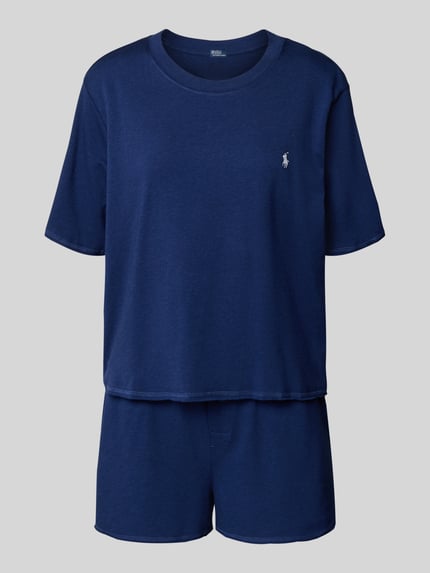Polo Ralph Lauren Pyjama mit Logo-Stitching und elastischem Logo-Bund Dunkelblau 1