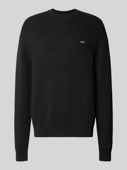 REVIEW Relaxed Fit Strickpullover aus reiner Baumwolle Black 1