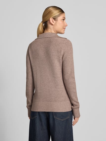 Christian Berg Woman Sim Fit Pullover aus Viskose-Mix Mittelbraun Mel 5