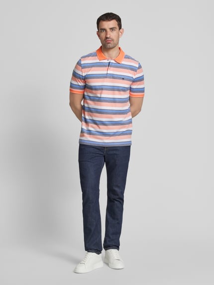 Fynch-Hatton Regular fit poloshirt met logostitching Oranje - 1