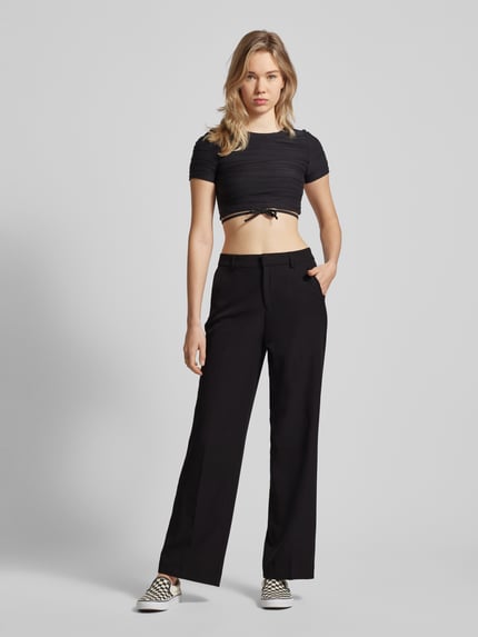 ONLY Stoffen broek met bandplooien, model 'BERRY' Zwart - 1