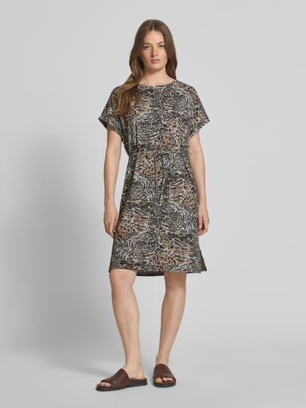 Soyaconcept Knielange jurk van viscosemix, model 'Galina' Donkerbruin - 1