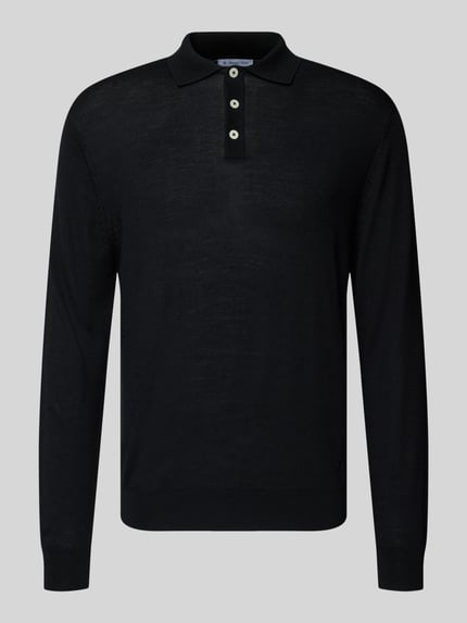Manuel Ritz Regular Fit Poloshirt aus Schurwolle Black 2