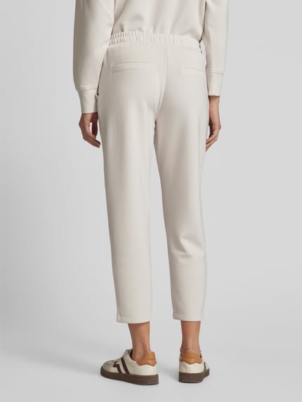 Christian Berg Woman Sweatpants met paspelzakken aan de achterkant Ecru - 5