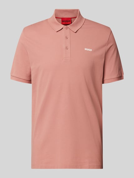 HUGO Koszulka polo z nadrukiem z logo model ‘Donos’ Łososiowy 2