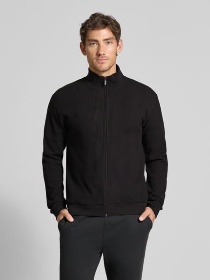 BOSS Regular Fit Sweatjacke aus Baumwoll-Piqué Black 4