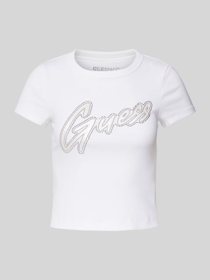 GUESS T-shirt met siersteentjes Wit - 2