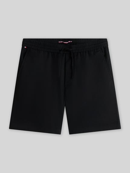 Productfoto, Regular Fit Chinoshorts model 'DOVER' van Tommy Hilfiger, uni look, linnenmix, steekzakken voor, paspelzakken achter, label stitching, tunnelkoord, herenmode