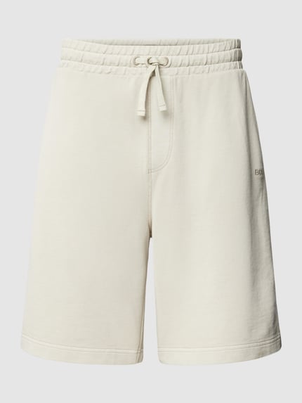 BOSS Orange Regular Fit Sweatshorts mit Label-Stitching Sand 2