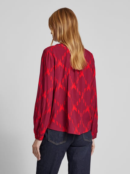 Street One Blouseshirt met V-hals Donkerrood - 5