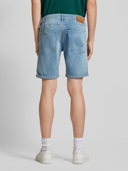 JACK & JONES Szorty jeansowe o kroju regular fit z 5 kieszeniami model ‘RICK’ Jeansowy niebieski 5