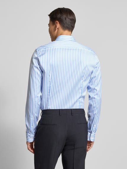 Jake*s Slim fit zakelijk overhemd van katoen met extra lange mouwen Bleu - 5