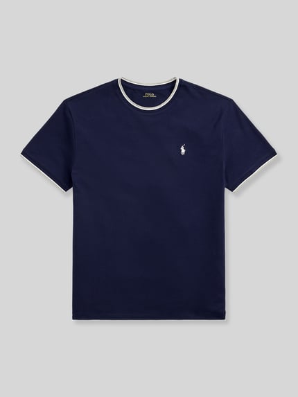 Polo Ralph Lauren Regular Fit T-Shirt aus Baumwoll-Mix mit Kontraststreifen Marine 2