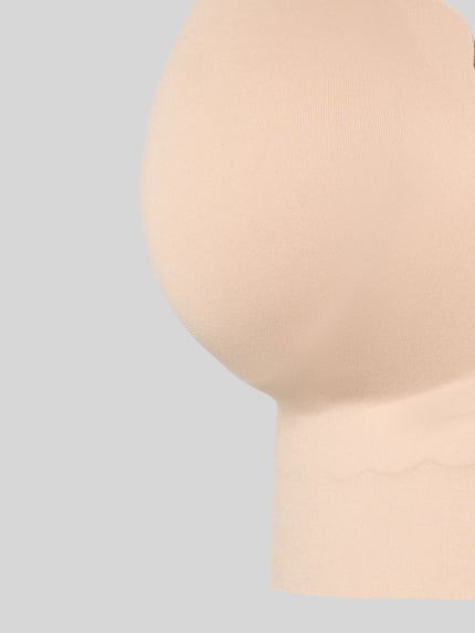 Productfoto, Bustier met uitneembare cups van Skiny, huidkleurige stof, stretchmateriaal, naadloos, zichtbaar V-hals en zachte textuur