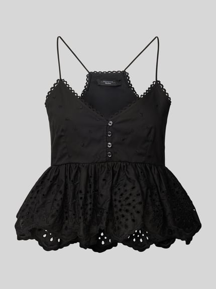 Weekend Max Mara Blusentop mit Lochmuster Modell 'ASBURGO' Black 2