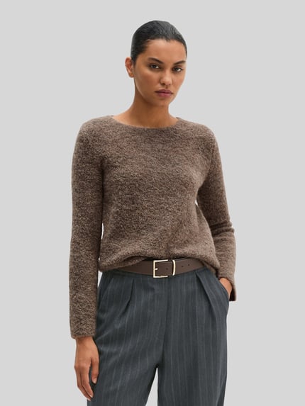 Marc O'Polo Pullover mit Bouclé-Struktur Taupe 4