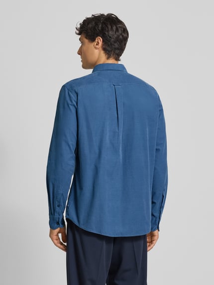 OLYMP Level 5 Regular fit ribcordoverhemd met kentkraag Jeansblauw - 5