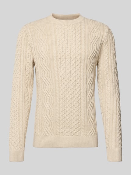 Produktfoto, Gebreide pullover met structuurpatroon van katoenmix, regular fit, ronde hals, Model 'SEAN' van Jack & Jones Premium