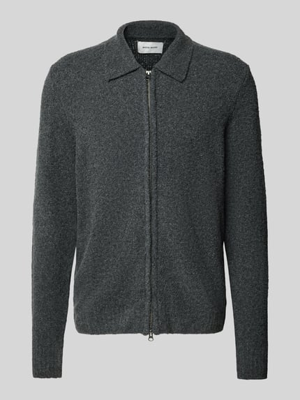 Wood Wood Cardigan met tweewegsritssluiting, model 'Andy' Antraciet - 2