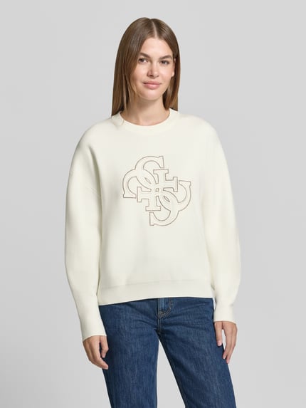 GUESS Shirt met lange mouwen met cut-out model 'EVELYN' Ecru - 4
