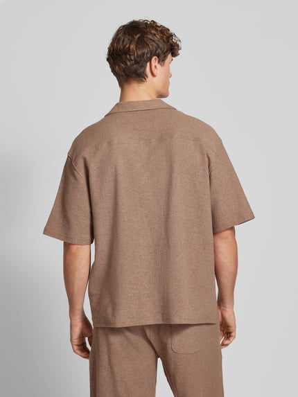REVIEW Relaxed Fit Freizeithemd mit Strukturmuster Mud 5