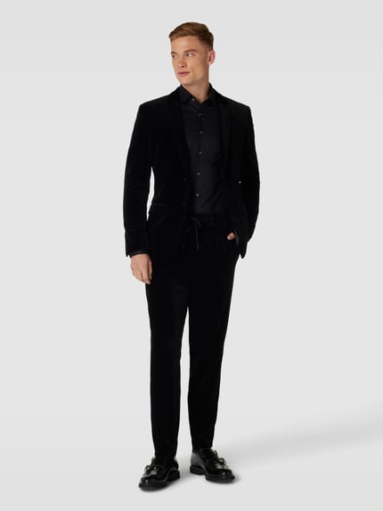 HUGO Stoffhose aus Samt Modell 'Howard' Black 1