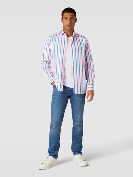 MC2 Saint Barth Regular Fit Freizeithemd mit Streifenmuster Modell 'PAMPLONA' Blau 1