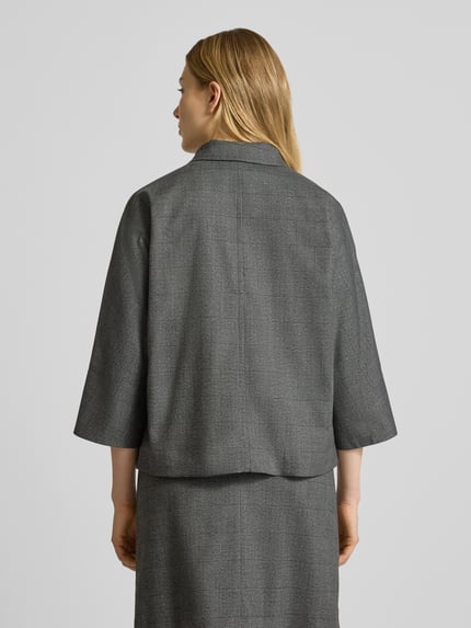 MORE & MORE Relaxed fit blazer met knoopsluiting en 3/4-mouwen Antraciet - 5