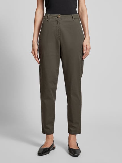VERO MODA Tapered Leg Chino mit Knopf in Hornoptik Modell 'CHRISTY' Oliv 4