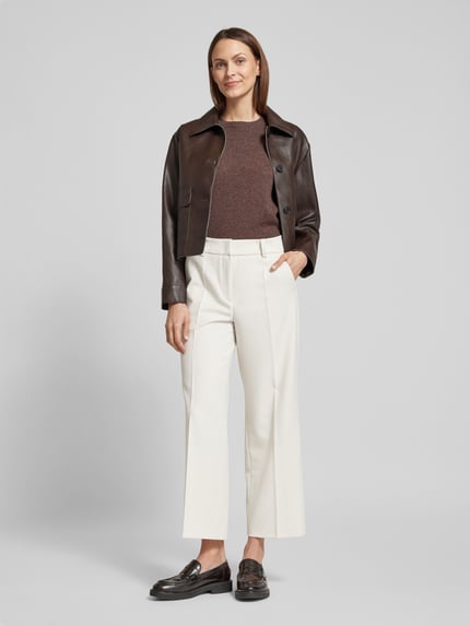 CAMBIO Straight leg stoffen broek met verkort model, model 'CALIFORNIA' Zand - 1