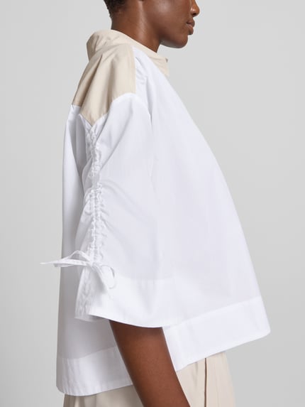 Marc Cain Boxy Fit Bluse mit 3/4-Arm Offwhite 3