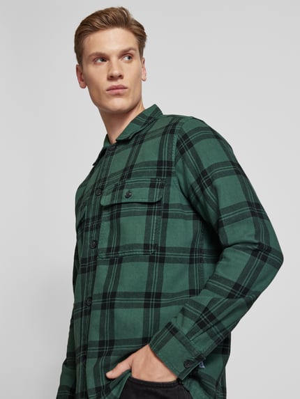 ONLY & SONS Regular Fit Freizeithemd mit New-Kent-Kragen Modell 'OLIVER' Dunkelgruen 3