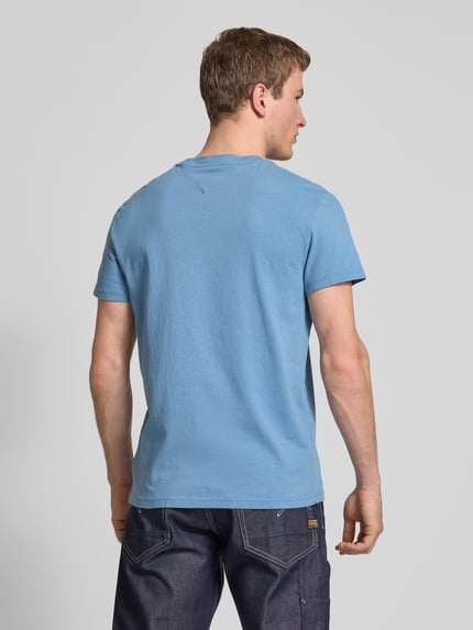 Tommy Jeans Regular Fit T-Shirt aus reiner Baumwolle mit gemustertem Label Print Rauchblau 5