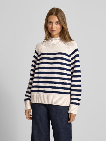 Tommy Hilfiger Loose Fit Strickpullover aus reiner Baumwolle Taupe 4