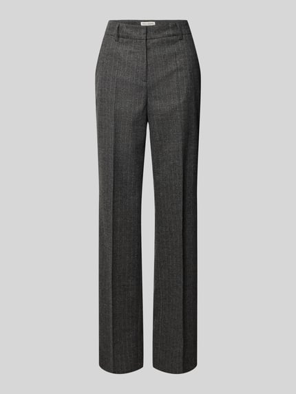 Produktfoto, Schmale Hose aus Woll-Mix von Marc O'Polo in grau melange mit feinen Streifen, Slim Fit, Gürtelschlaufen, Filztextur