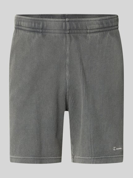 Produktfoto, Shorts mit Strukturmuster und elastischem Bund von CHAMPION in Grau, Baumwoll-Mix, Regular Fit, sichtbares Label-Stitching