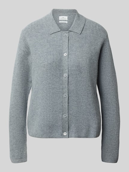 Fynch-Hatton Strickjacke aus Kaschmir mit Umlegekragen Hellgrau Melange 2